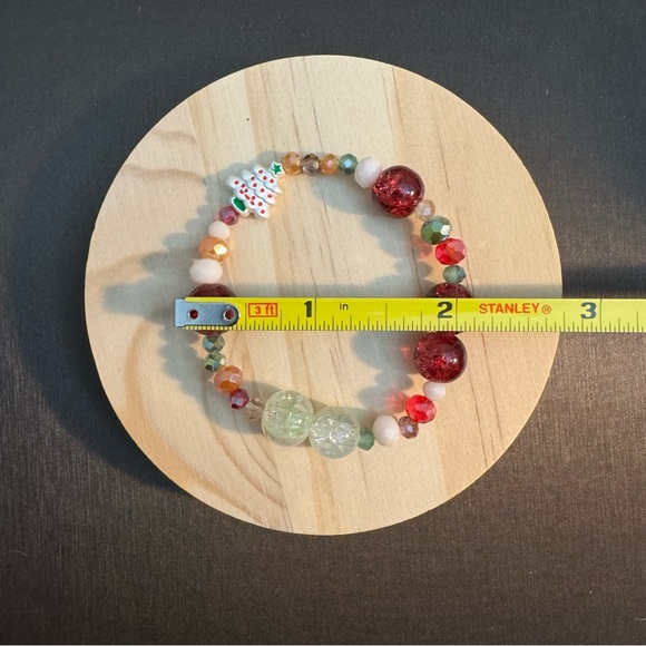 Kids Festive Multicolor Bead Bracelet with Christmas Charm - Picture 2 of 2